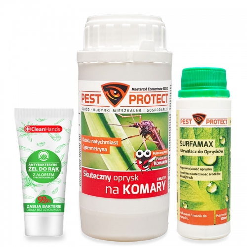 Oprysk na Komary PEST PROTECT 250ml + Utrwalacz SURFAMAX 100ml