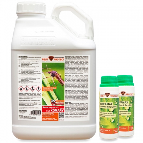 Oprysk na Komary PEST PROTECT 5L + Utrwalacz SURFAMAX 100ml