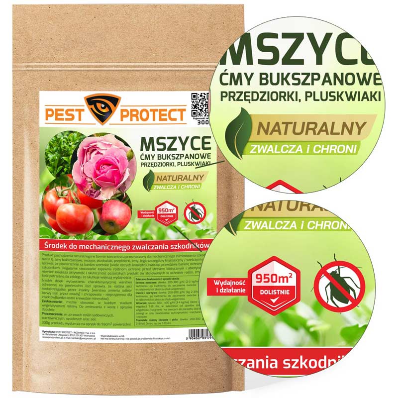 Naturalny środek na mszyce, przędziorki, ćmy bukszpanowe PEST PROTECT 300g