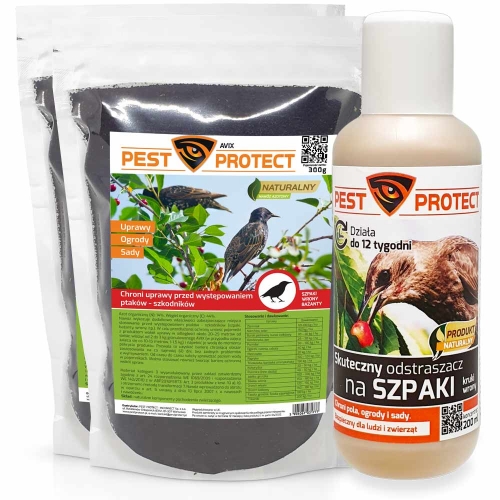 Odstraszacz na ptaki, szpaki 200ml + wrony bażanty 300g PEST PROTECT