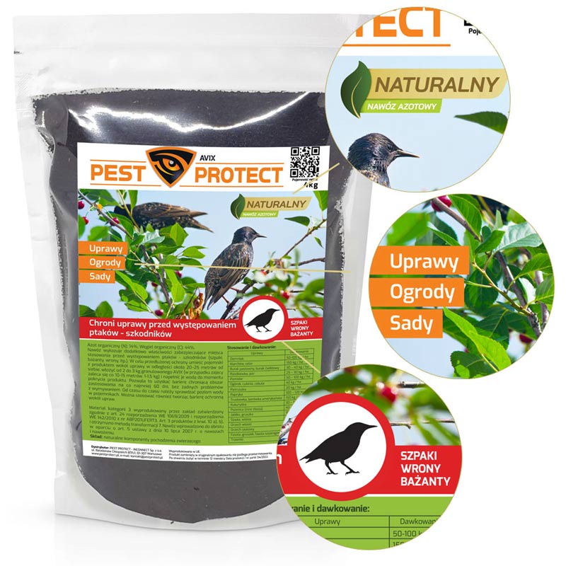 Odstraszacz szpaków, wron, bażantów PEST PROTECT 4kg