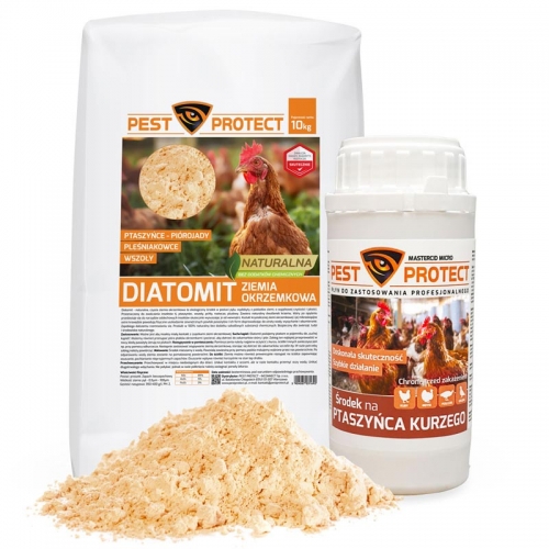 Zwalczanie ptaszyńca kurzego diatomit 10kg + oprysk PEST PROTECT