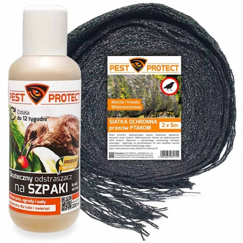 Siatka ochronna 2x5m + odstraszacz na ptaki, szpaki 200ml PEST PROTECT